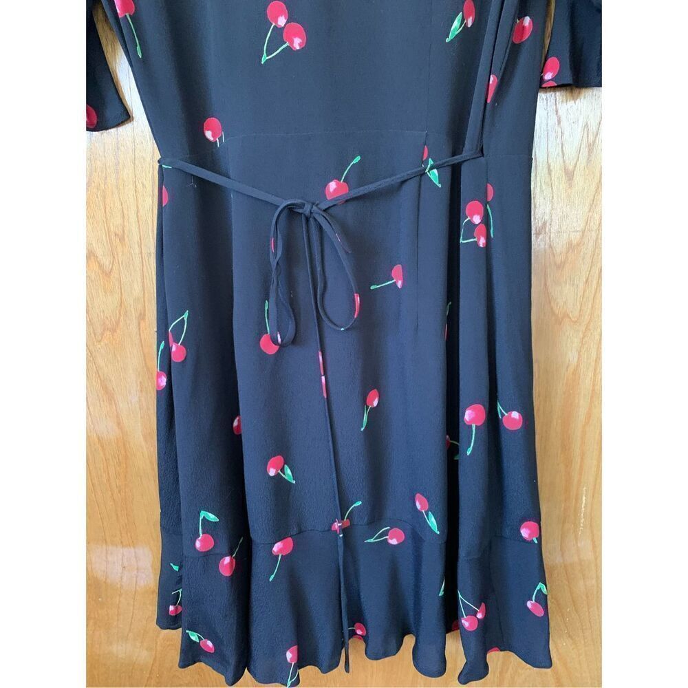 Rails‎ Aimee Wrap Dress in Cerise Cherry Print Black Size S - Picture 9 of 12